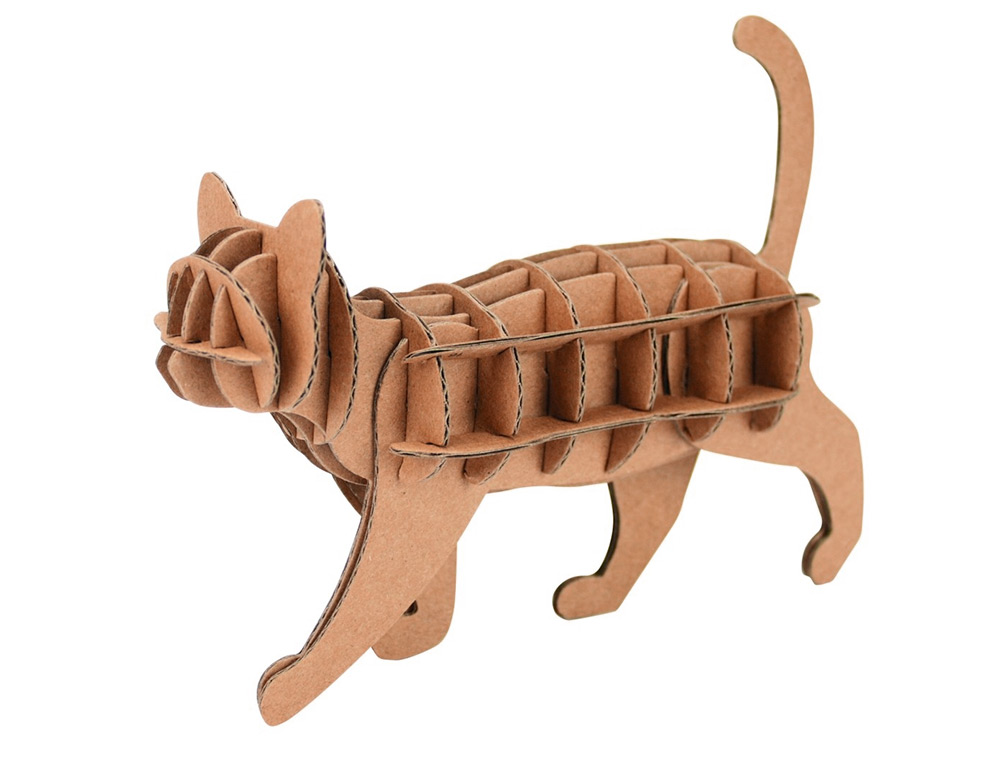 MAQUETTE CHAT GRAINE CREATIVE CARTON  A ASSSEMBLER DECORER  PERSONNALISER 220X110X45MM