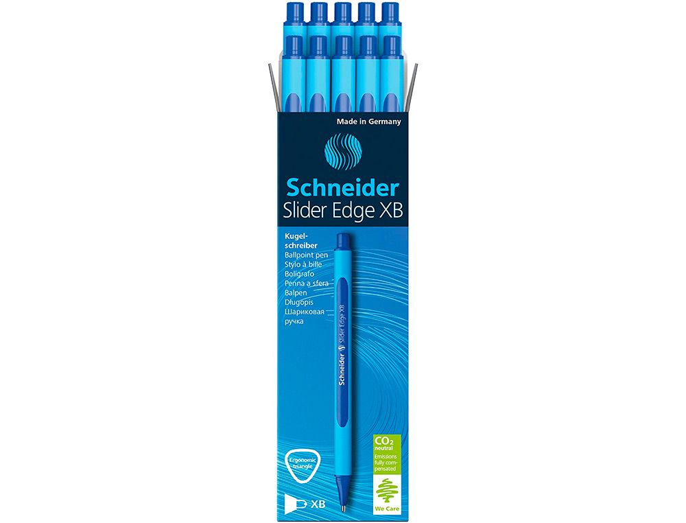 STYLO-BILLE SCHNEIDER SLIDER EDGE POINTE MOYENNE COLORIS   BLEU