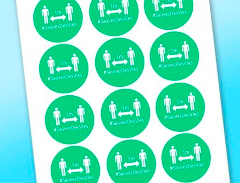 BADGES ADHESIFS AVERY DISTANCE 51MM VERT LOT DE 24