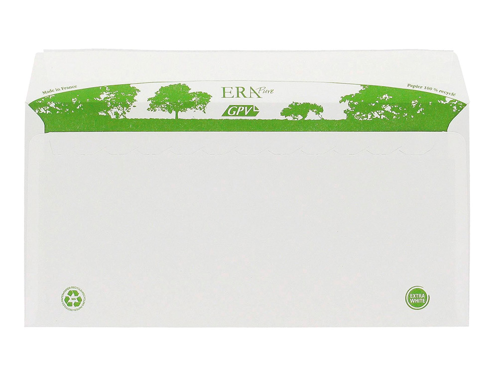 ENVELOPPE GPV C6 BANDE DE PROTECTION 80G RECYCLES       114X162 BLANCHE BOITE DE 200