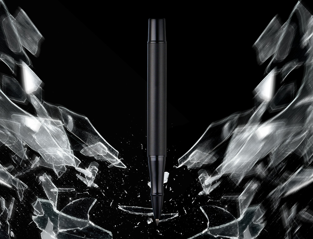 ROLLER BELIUS UNSTOPPABLE MONOCHROME ALUMINIUM ENCRE    NOIRE COLORIS NOIR DANS       COFFRET CADEAU