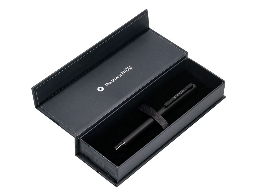 ROLLER BELIUS UNSTOPPABLE MONOCHROME ALUMINIUM ENCRE    NOIRE COLORIS NOIR DANS       COFFRET CADEAU