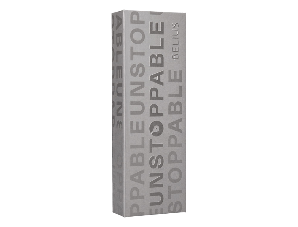 ROLLER BELIUS UNSTOPPABLE MONOCHROME ALUMINIUM ENCRE    NOIRE COLORIS ARGENT DANS     COFFRET CADEAU