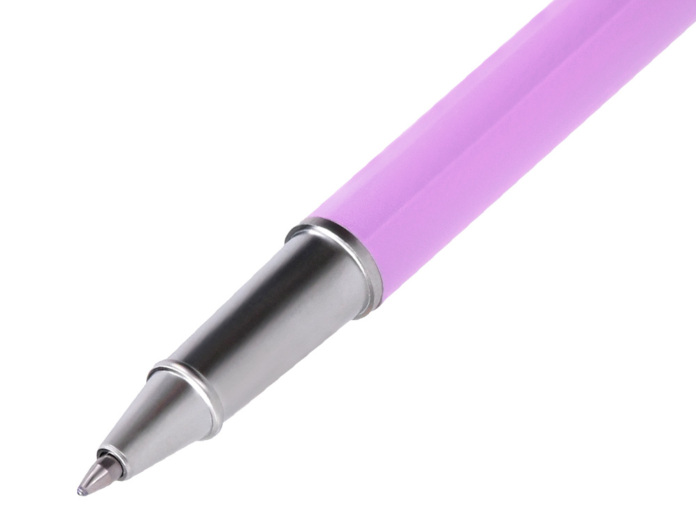 PARURE STYLO-BILLE ET ROLLER BELIUS ENDLESS SUMMER ALUMINIUM ATRIBUTS ARGENT ENCRE BLEUE COLORIS MAUVE COFFRET CADEAU