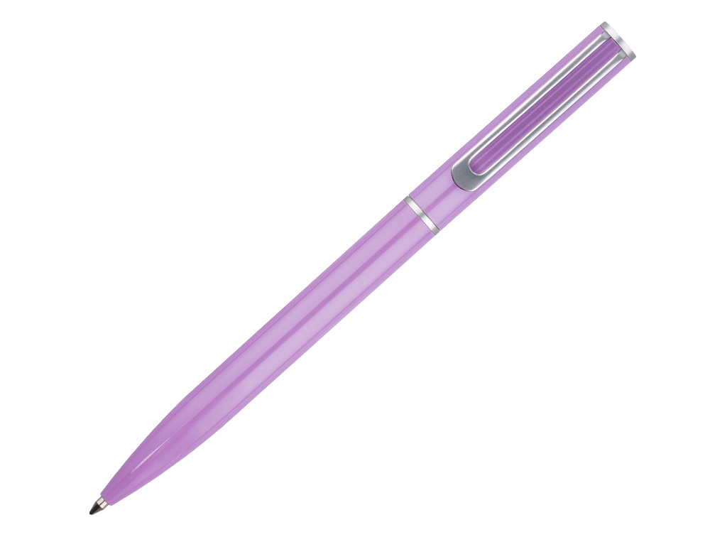 PARURE STYLO-BILLE ET ROLLER BELIUS ENDLESS SUMMER ALUMINIUM ATRIBUTS ARGENT ENCRE BLEUE COLORIS MAUVE COFFRET CADEAU