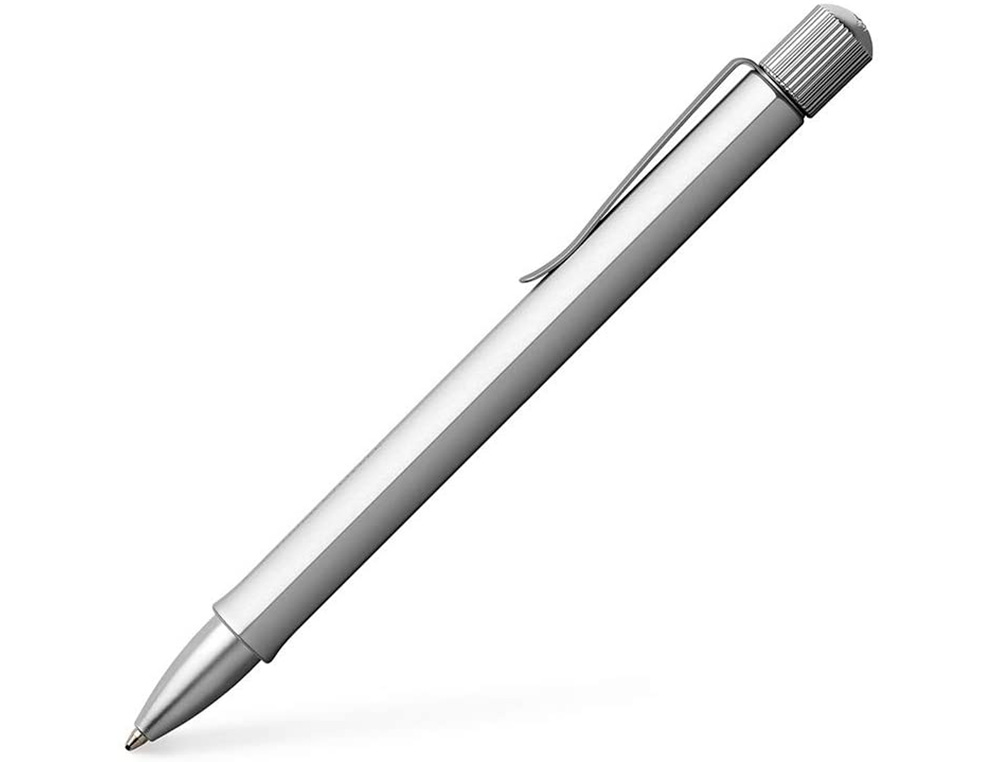 STYLO-BILLE FABER CASTELL HEXO ALUMINIUM ARGENT