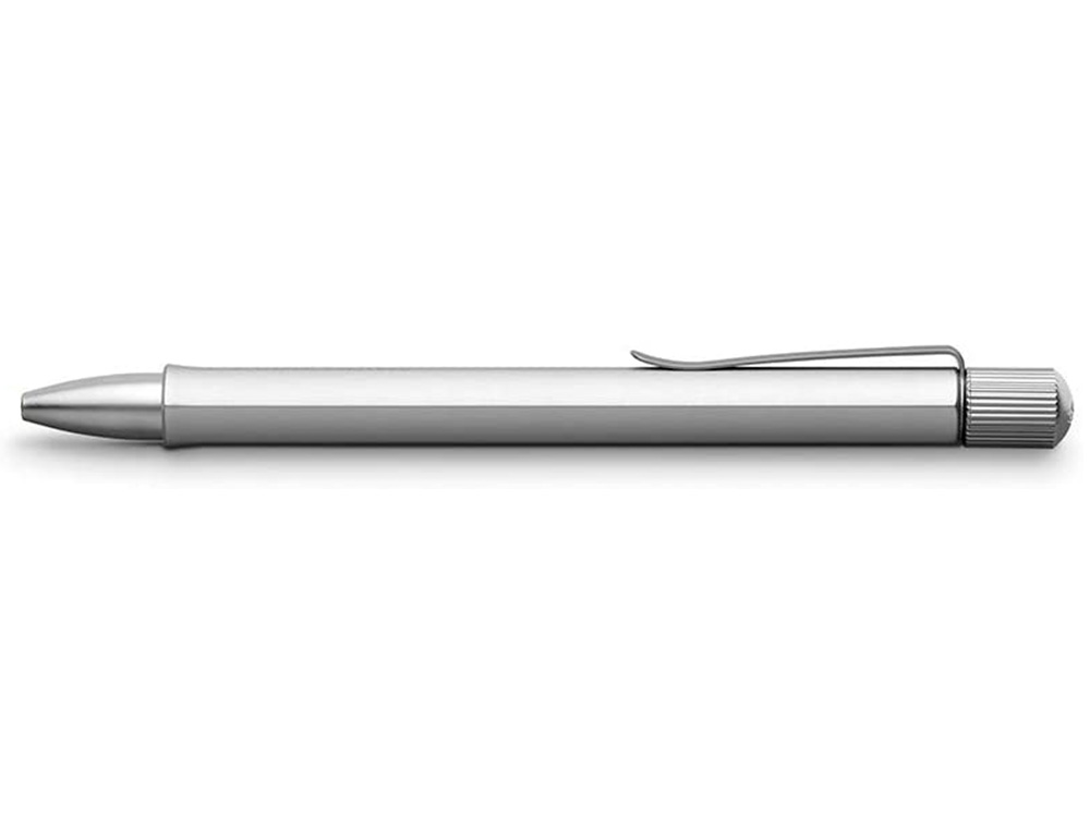 STYLO-BILLE FABER CASTELL HEXO ALUMINIUM ARGENT