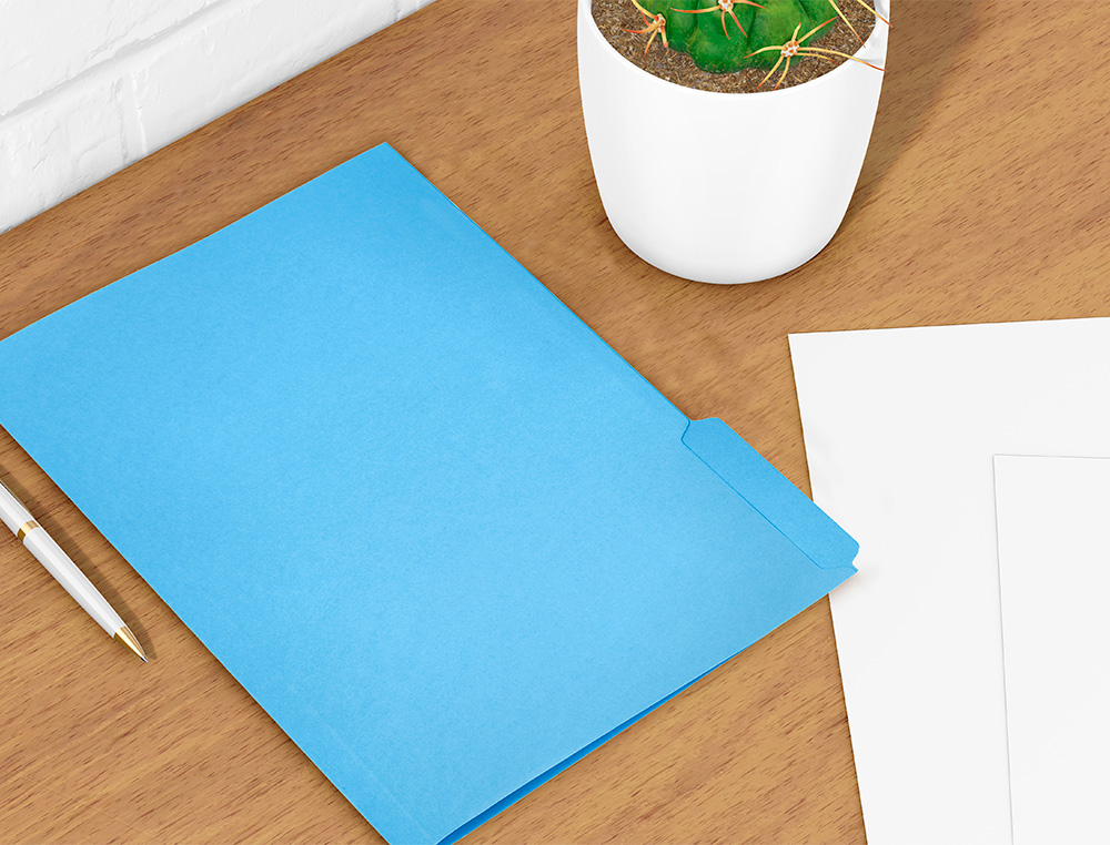 SOUS-CHEMISE LIDERPAPEL PAPIER CARTONNE 240G/M2       DOCUMENT A4 ONGLET INFERIEUR  COLORIS BLEU
