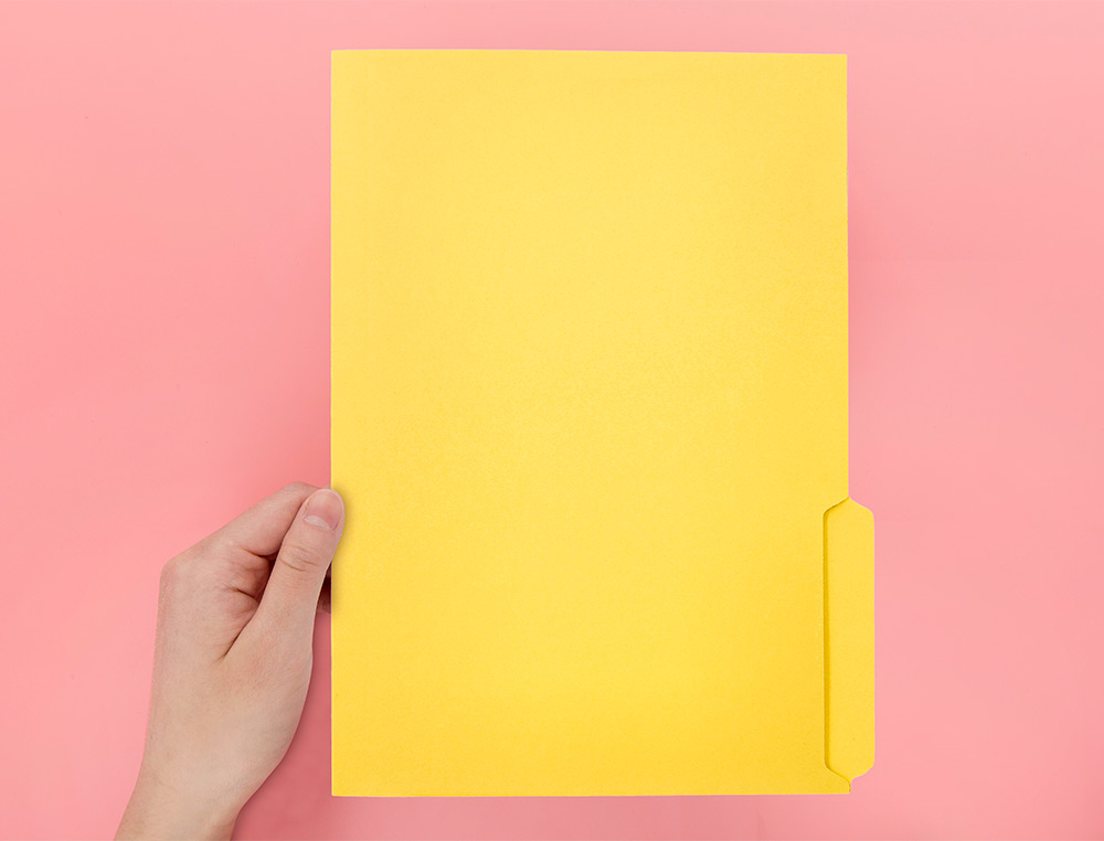 SOUS-CHEMISE LIDERPAPEL PAPIER CARTONNE 240G/M2 DOCUMENT A4 ONGLET INFERIEUR COLORIS JAUNE