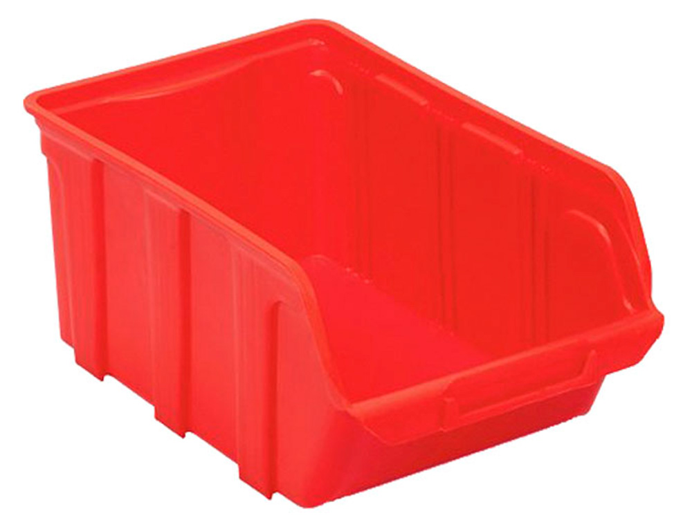 BAC A BEC VISO POLYPROPYLENE EMPILABLE RESISTANT GRANDE    OUVERTURE PORTE-ETIQUETTE     45,5X30X17,5CM 28L ROUGE
