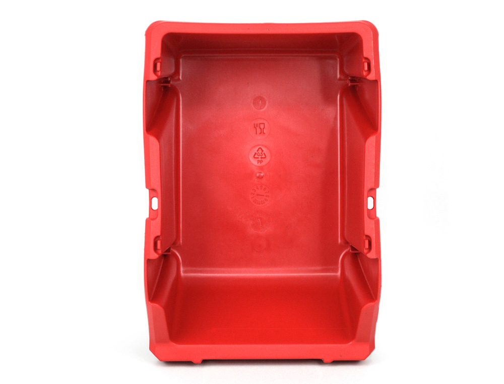 BAC A BEC VISO POLYPROPYLENE EMPILABLE RESISTANT GRANDE    OUVERTURE PORTE-ETIQUETTE     45,5X30X17,5CM 28L ROUGE