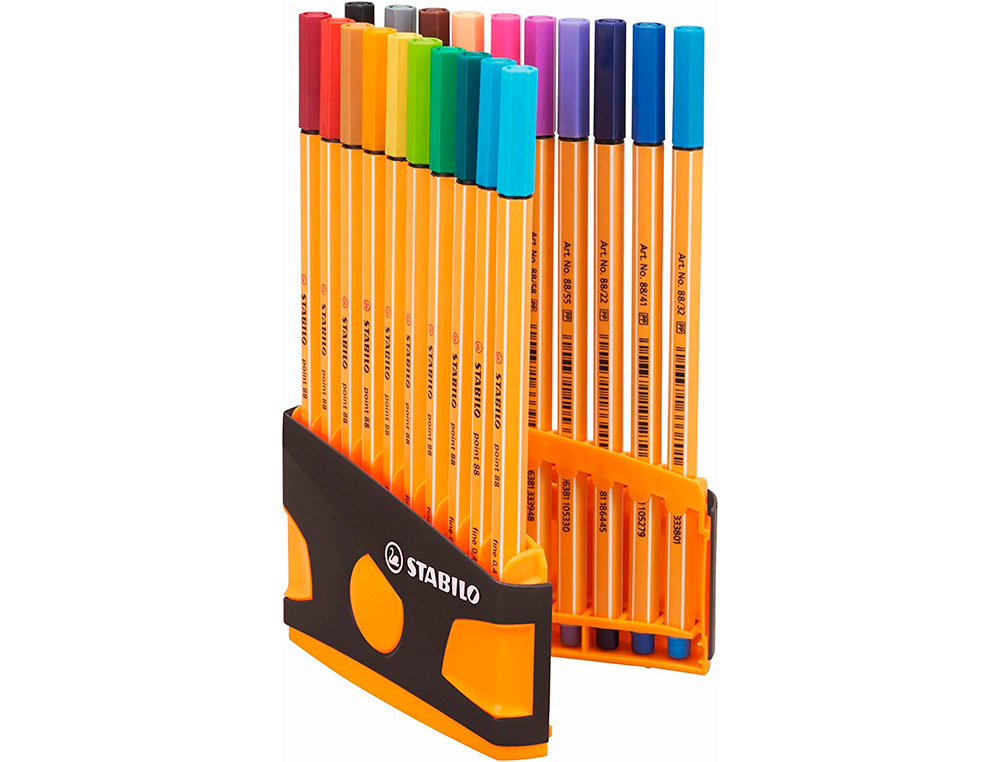 STYLO-FEUTRE STABILO POINT 88 COLOR PARADE POINTE FINE 0,4MM COLORIS ASSORTIS PACK DE 20