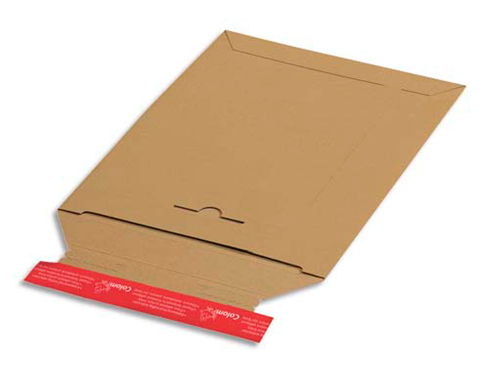 POCHETTE EXPEDITION COLOMPAC CARTON ONDULE BANDE ADHESIVE 215X300X50MM