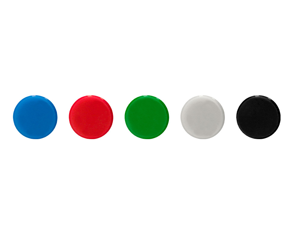 AIMANT LIDERPAPEL ECOUSE PP 35MM POUR TABLEAUX            MAGNETIQUES COLORIS ASSORTIS  BOITE 10 UNITES