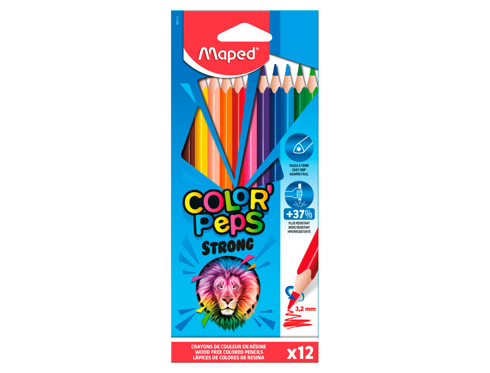 CRAYON COULEUR MAPED COLOR' PEPS STRONG ULTRA RESISTANT   CARTON DE 12 UN