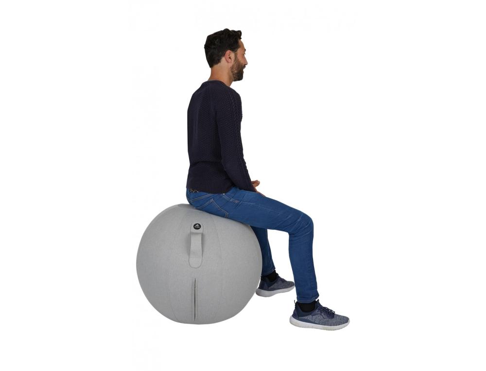BALLON D'ASSISE ALBA ERGONOMIQUE PVC ET TISSU      POLYESTER GRIS
