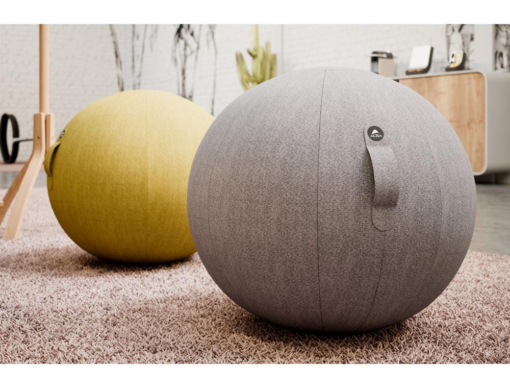 BALLON D'ASSISE ALBA ERGONOMIQUE PVC ET TISSU      POLYESTER GRIS