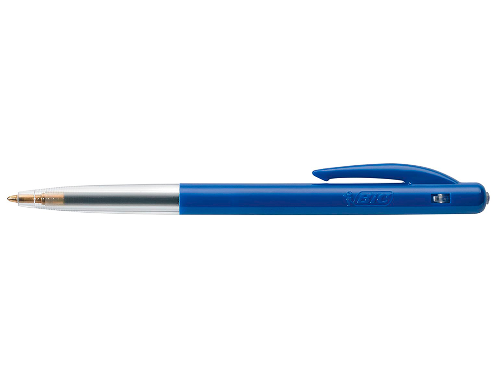 STYLO-BILLE BIC M10 CRITURE MOYENNE 0.5MM ENCRE CLASSIQUE RTRACTABLE BOUTON POUSSOIR LATRAL COLORIS BLEU