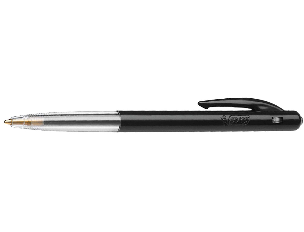 STYLO-BILLE BIC M10 CRITURE MOYENNE 0.5MM ENCRE CLASSIQUE RTRACTABLE BOUTON POUSSOIR LATRAL COLORIS NOIR