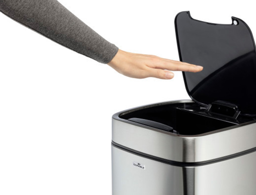 POUBELLE DURABLE A CAPTEUR AUTOMATIQUE ACIER INOXIDABLE  A