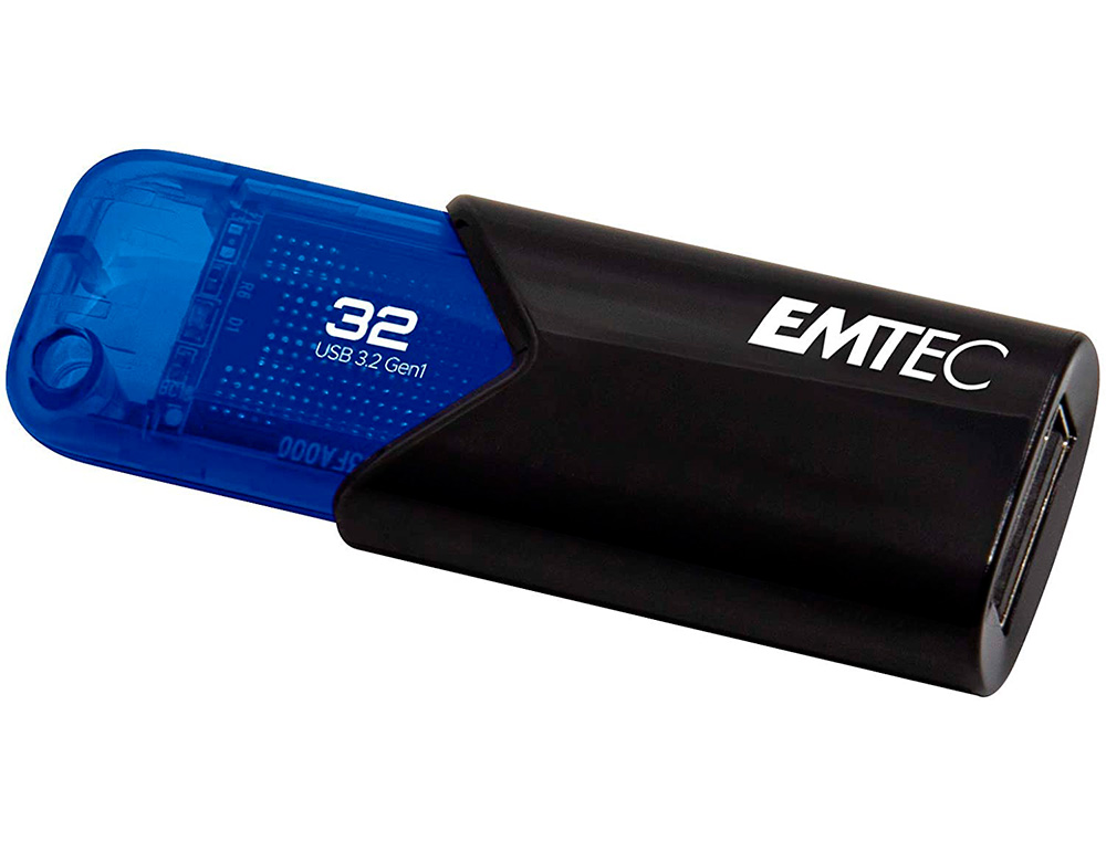 CLE USB EMTEC 3.2 B110  CLICK EASY 32GO COLORIS BLEU