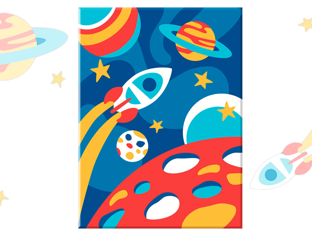 PEINTURE PAR NUMERO OZ INTERNATIONAL JUNIOR MODELE   MISSION GALAXIE