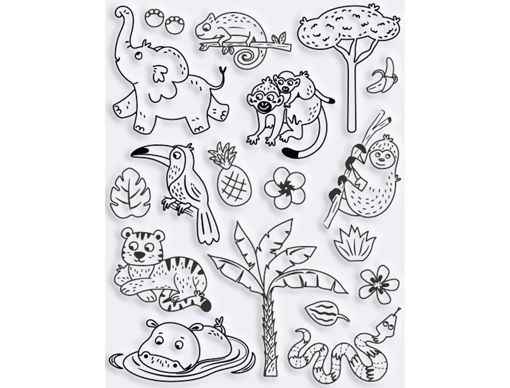 PACK DE TAMPONS SODERTEX TRANSPARENTS JUNGLE -1,5-10   CM - 18 PCS - 1 COLORIS