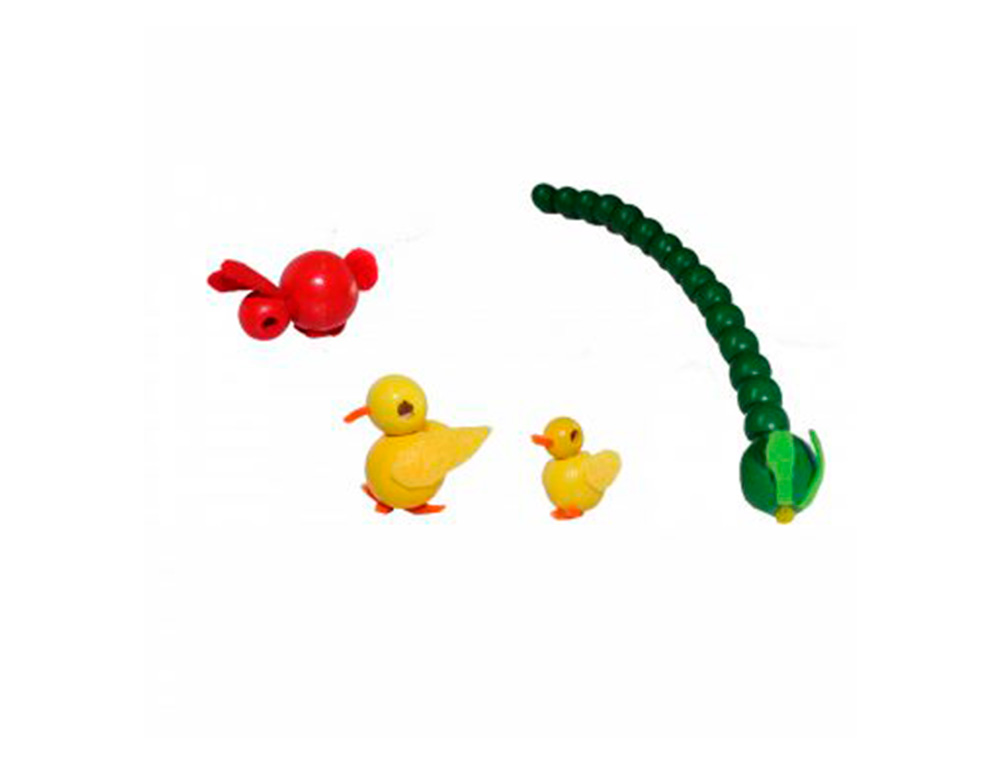 PACK PERLES SODERTEX EN BOIS COLOREA - 10 MM - 1000 PCS -  530G - 6 COLORIS