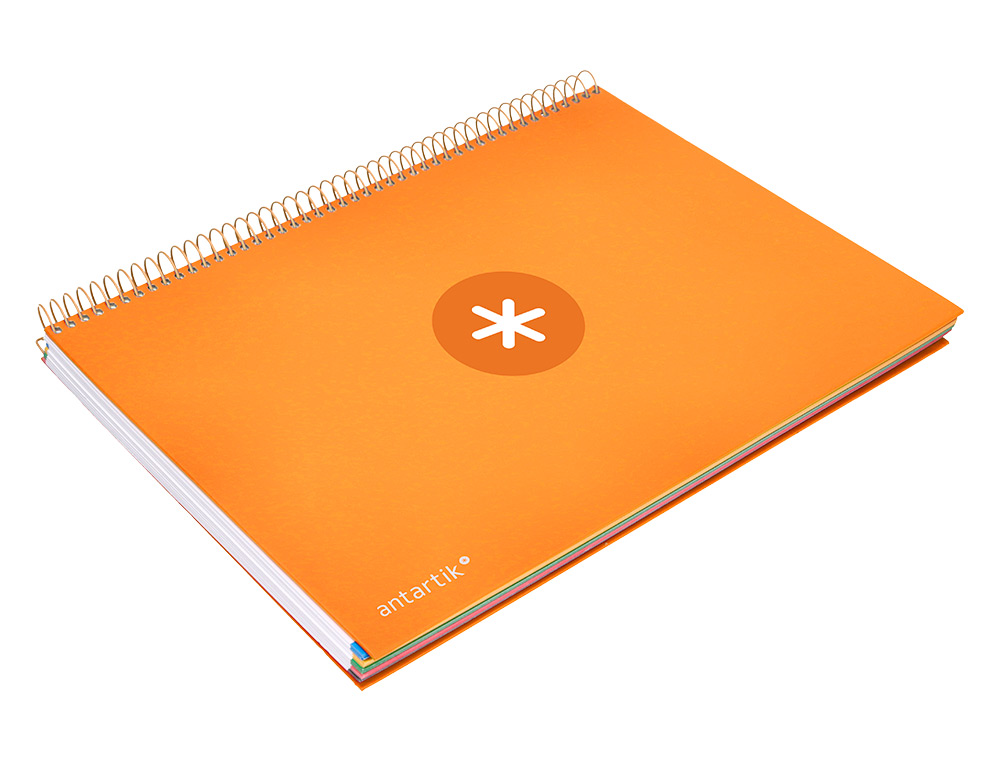 CAHIER SPIRALE ANTARTIK A4 240P 90G REMBORDE 5X5MM       MICROPERFORE 5 BANDES 4 TROUS COLORIS JAUNE MOUTARDE