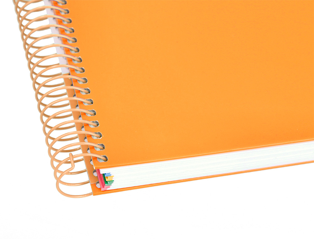 CAHIER SPIRALE ANTARTIK A4 240P 90G REMBORDE 5X5MM       MICROPERFORE 5 BANDES 4 TROUS COLORIS JAUNE MOUTARDE