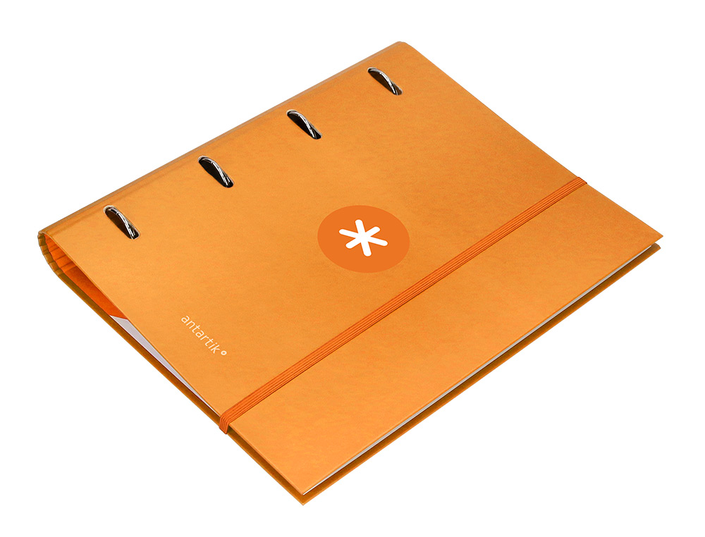 CLASSEUR ANTARTIK 4 ANNEAUX RONDS 40MM A4 CARTON REMBORDE FEUILLETS MOBILES Q5X5 JAUNE  MOUTARDE