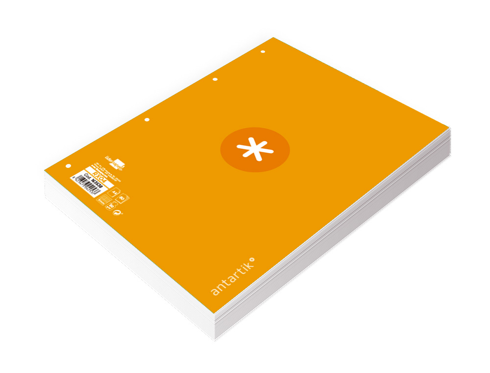FEUILLET MOBILE ANTARTIK A4 80FEUILLES 90G QUADRILLAGE 5MM 4 TROUS BORD COLORIS JAUNE
