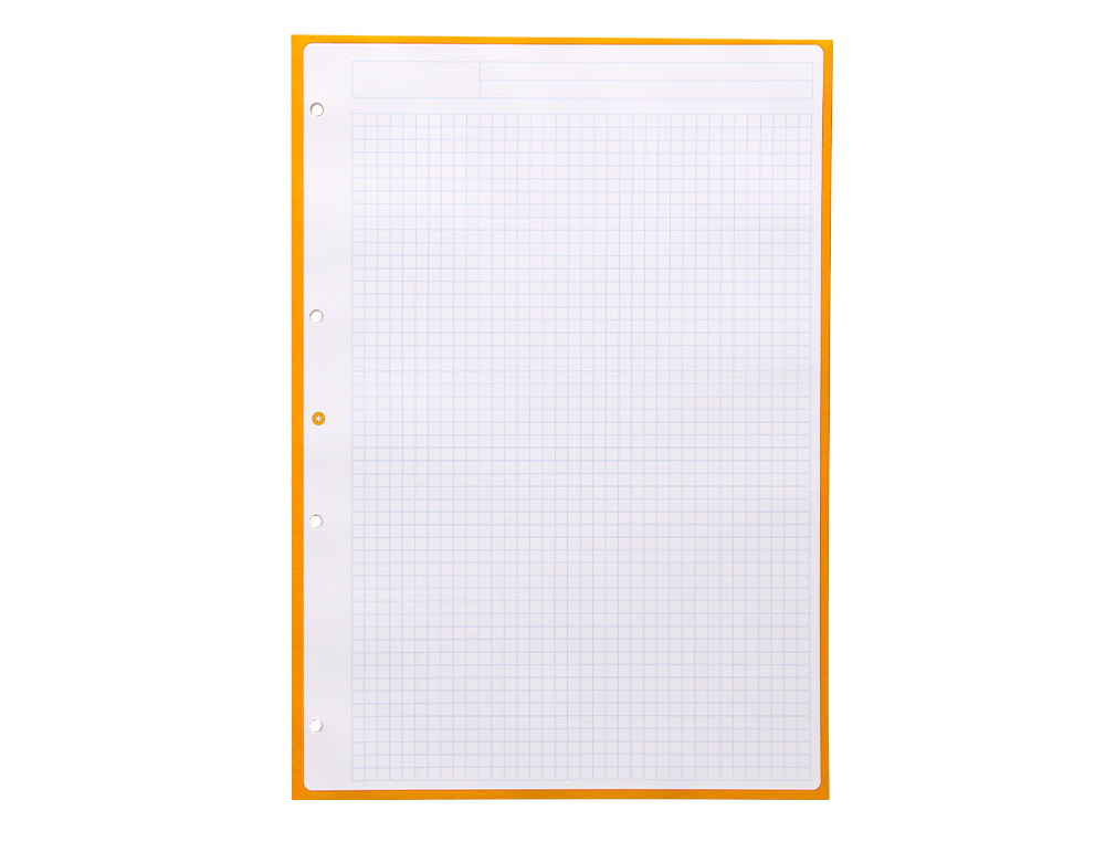 FEUILLET MOBILE ANTARTIK A4 80FEUILLES 90G QUADRILLAGE 5MM 4 TROUS BORD COLORIS JAUNE