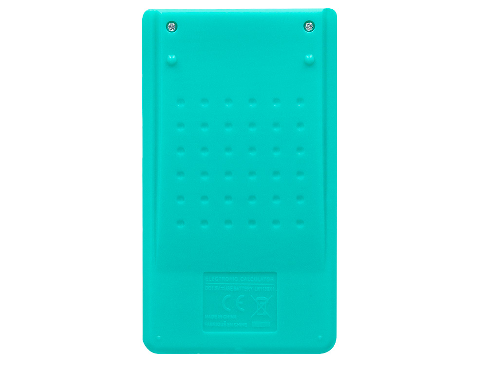 CALCULATRICE DE POCHE LIDERPAPEL XF13 8 CHIFFRES    SOLAIRE ET PILES 115X65X8 MM  COLORIS VERT