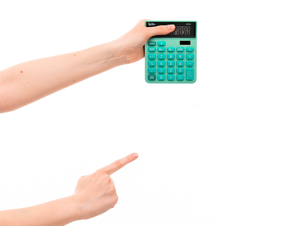 CALCULATRICE DE BUREAU LIDERPAPEL XF24 10 CHIFFRES SOLAIRE ET PILES 127X105X24 MM COLORIS VERT