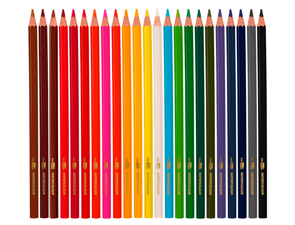CRAYON COULEUR LIDERPAPEL AQUARELLABLE COLORIS ASSORTIS  TUI CARTON 24 UNIT S