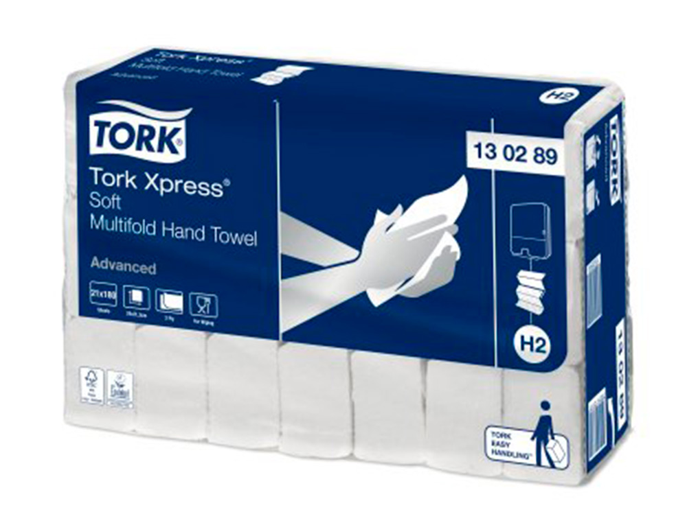 ESSUI MAINS TORK PLIES Z BLANC 21.3X24CM 2 PLIES DE    180 FEUILLES. PAQUET DE 21