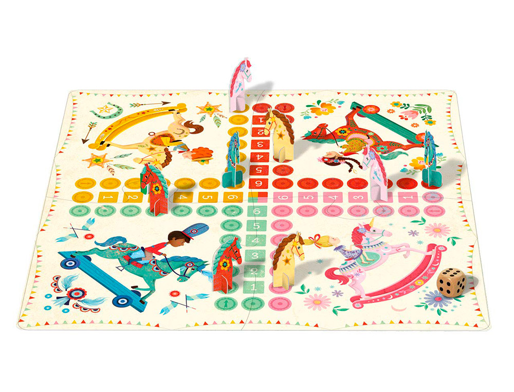 JEU DE SOCIETE EDITION LITO JEU DES PETITS CHEVAUX DES 4  ANS