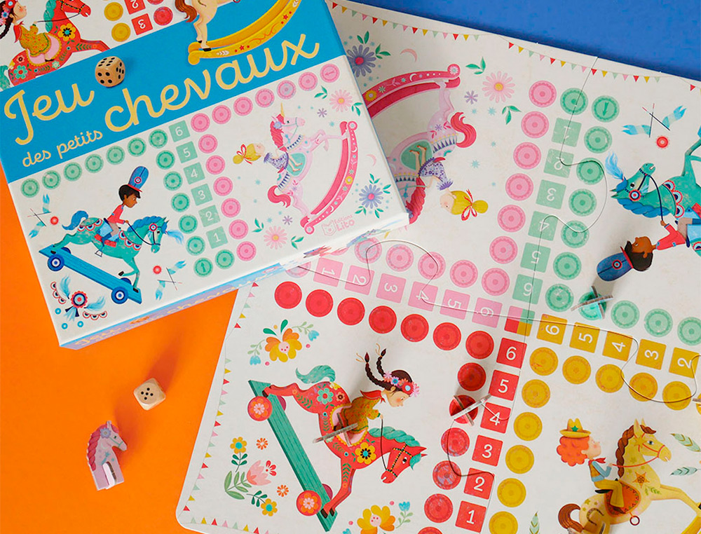 JEU DE SOCIETE EDITION LITO JEU DES PETITS CHEVAUX DES 4  ANS