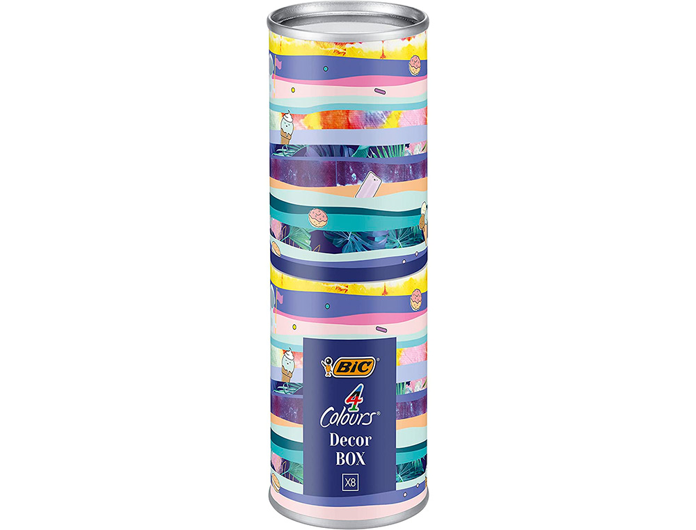 STYLO-BILLE BIC POINTE MOYENNE 1,0MM LOT DE 8 STYLOS COULEURS ASSORTIS BOITE       CADEAU