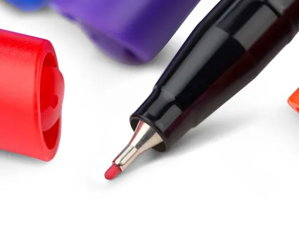 STYLO FEUTRE BIC INTENSITY POINTE FINE CORPS NOIR VERNI  COULEURS ROUGE LOT 12 UNITES