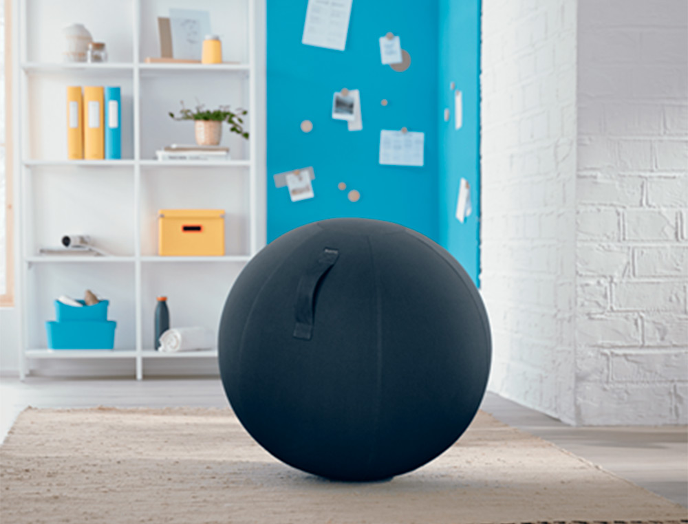 BALLON D'ASSISE ERGONOMIQUE LEITZ ERGO COSY ACTIVE GRIS 65CM DIAMETRE