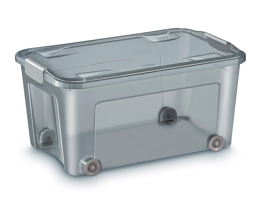 BOITE DE RANGEMENT CEP POLYPROPYLENE 4ROULETTES POUR DEPLACEMENT 59,3X38X29CM CONTENANCE 43L