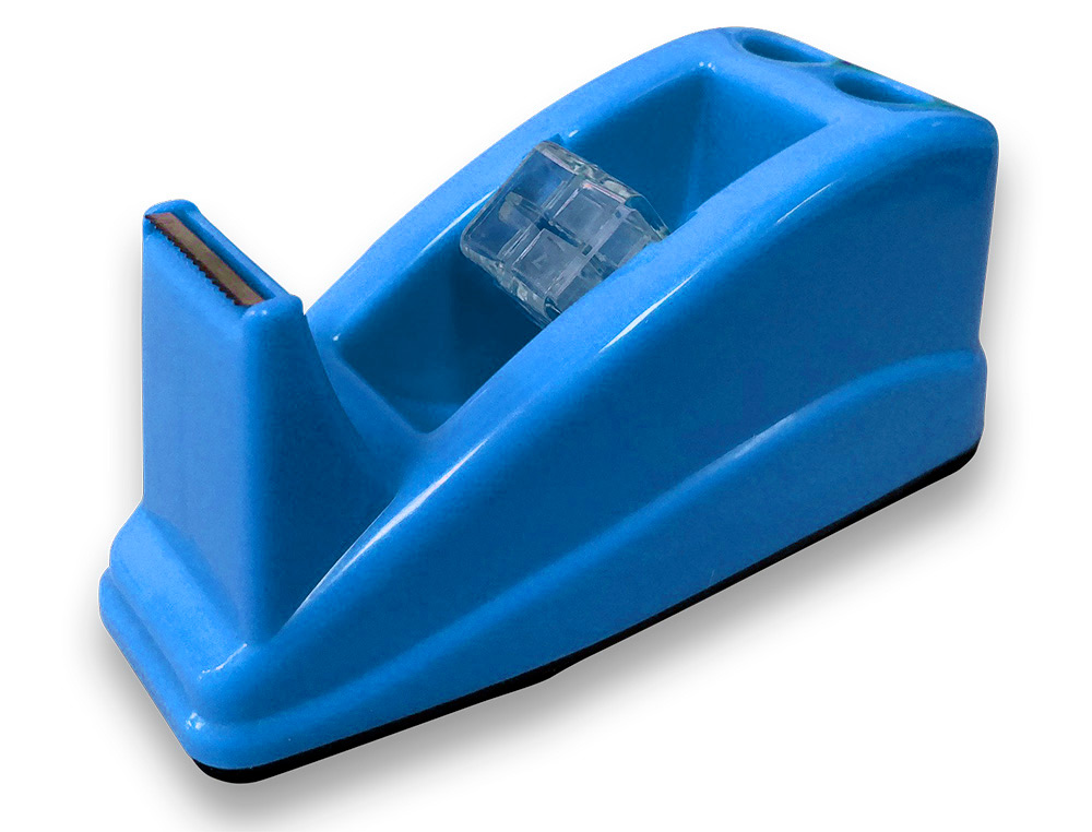 DEVIDOIR DE COMPTOIR DE RUBAN ADHESIF POUR ROULEAU DE 33M   135X58X60 MM COLORIS BLEU