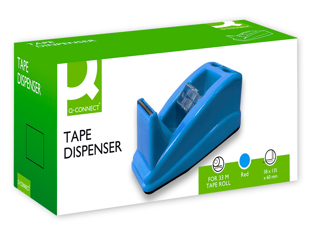 DEVIDOIR DE COMPTOIR DE RUBAN ADHESIF POUR ROULEAU DE 33M   135X58X60 MM COLORIS BLEU