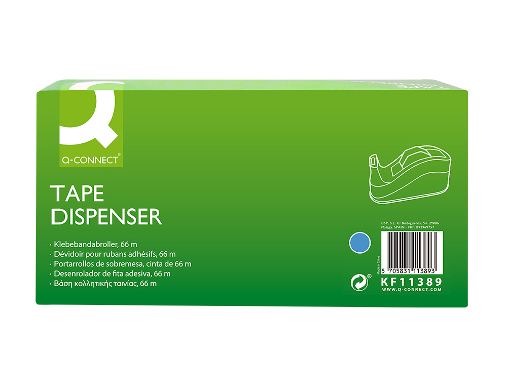 DEVIDOIR DE COMPTOIR DE RUBAN ADHESIF POUR ROULEAU DE 66M   220X100X70 MM COLORIS BLEU