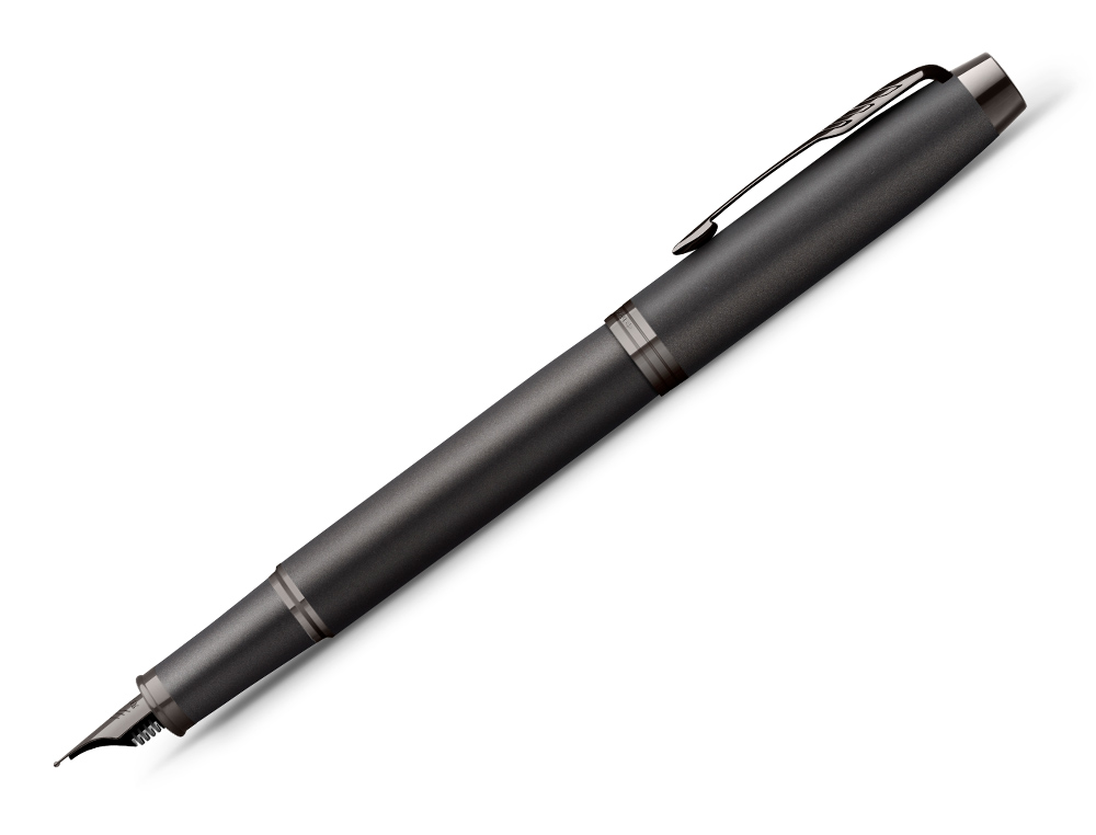 STYLO-PLUME PARKER IM MONOCHROME NOIR POINTE MOYENNE ENCRE BLEU ETUI CADEAU