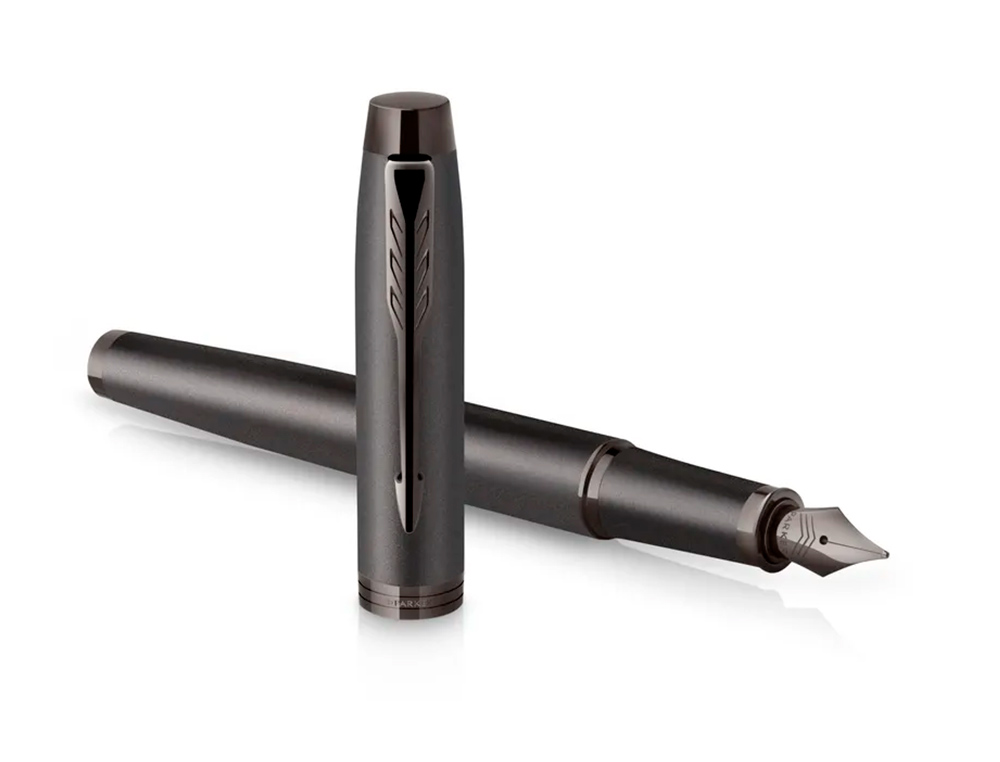 STYLO-PLUME PARKER IM MONOCHROME NOIR POINTE MOYENNE ENCRE BLEU ETUI CADEAU