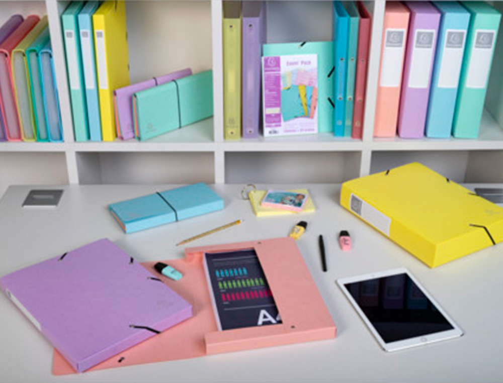 BOITE DE CLASSEMENT EXABOX AQUAREL A4 DOS25MM ASSORTIMENT