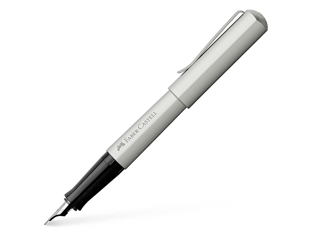 STYLO-PLUME FABER CASTELL HEXO POINTE MOYENNE EN ACIER  INOXIDABLE ARGENT MAT